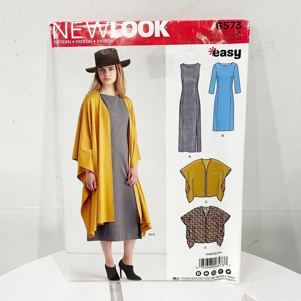 UNCUT‎ New Look Simplicity Women Sewing Pattern 6573 Easy  Dress Jacket Sz 8-18